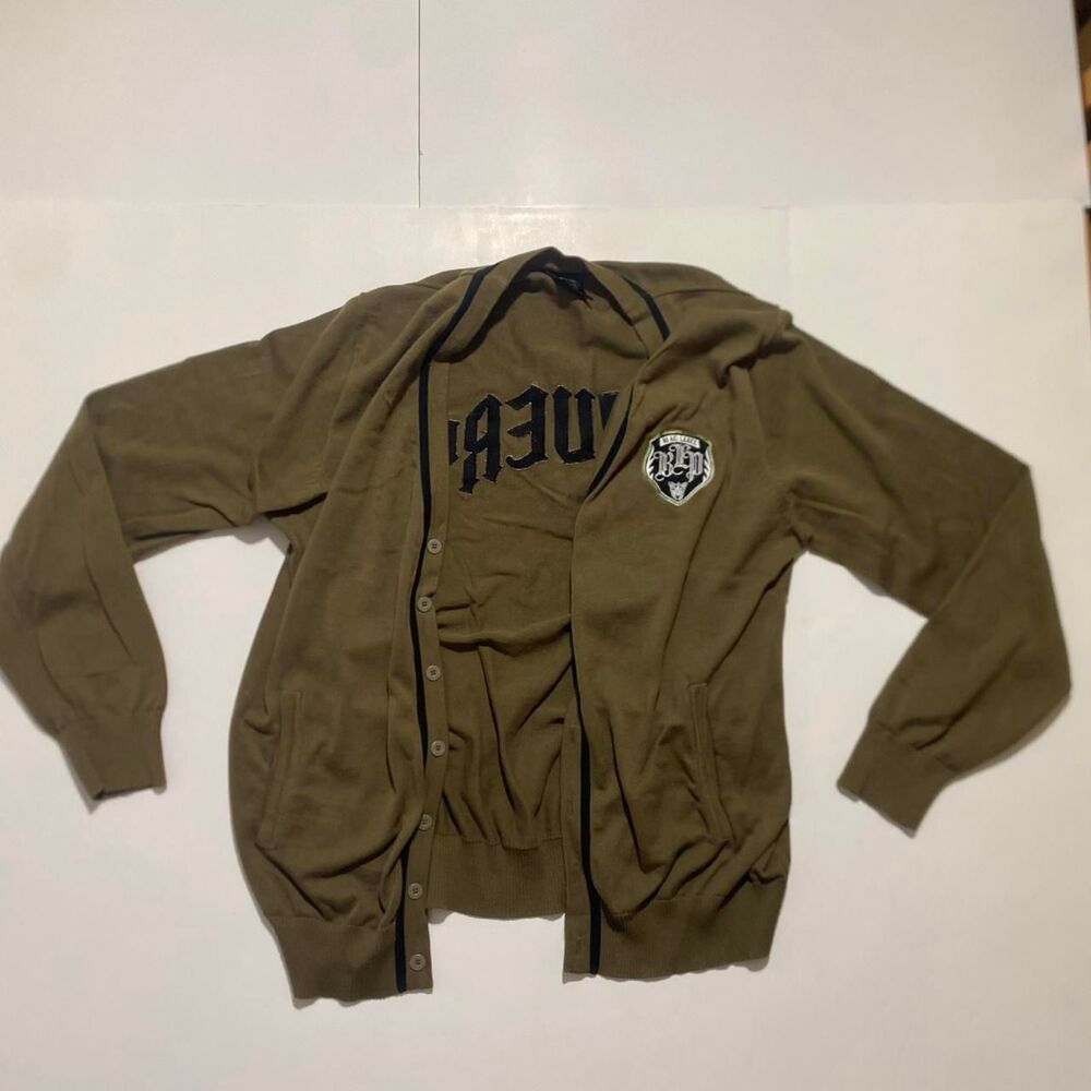 Unbranded Men's Khaki and Green Cardigan